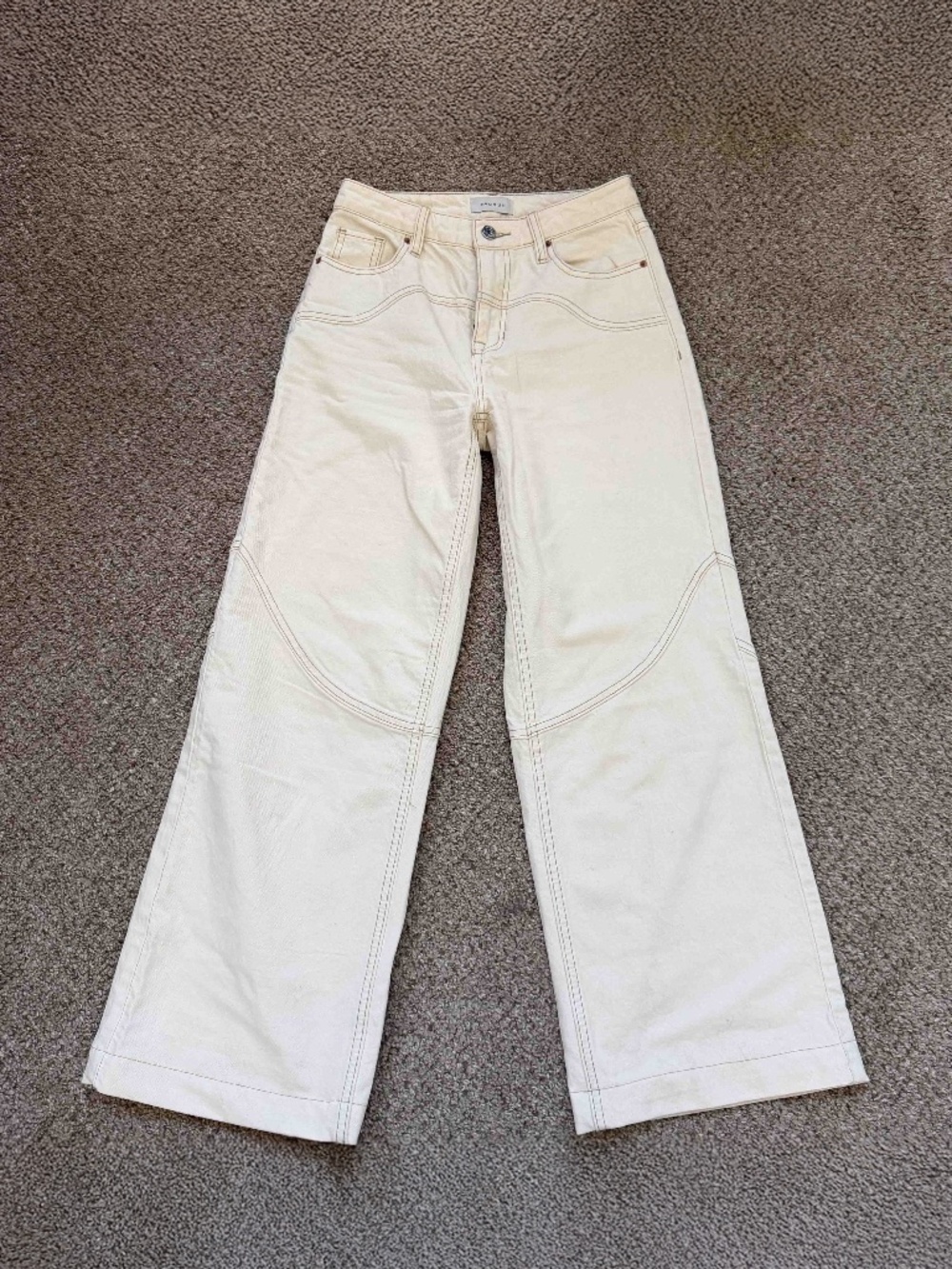 Pacsun Jessie Off White Cowboy High Waisted Baggy Jeans